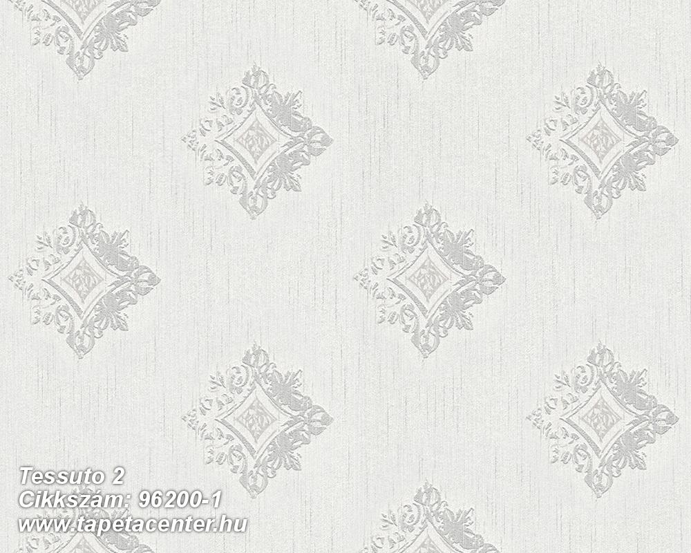 Barokk-klasszikus,valódi textil,fehér,szürke,gyengén mosható,vlies tapéta 